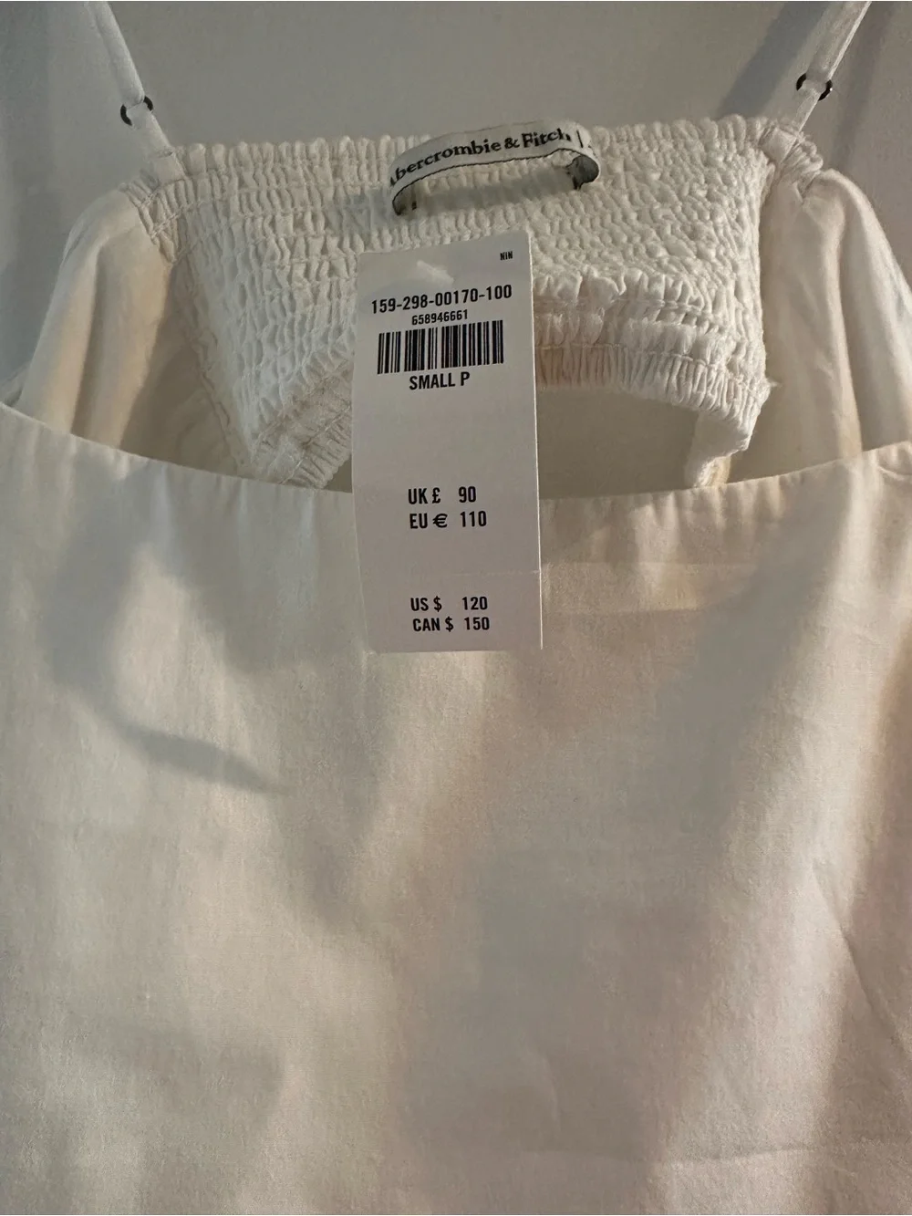 Abercrombie & Fitch White Cutout Spaghetti Strap Maxi Dress